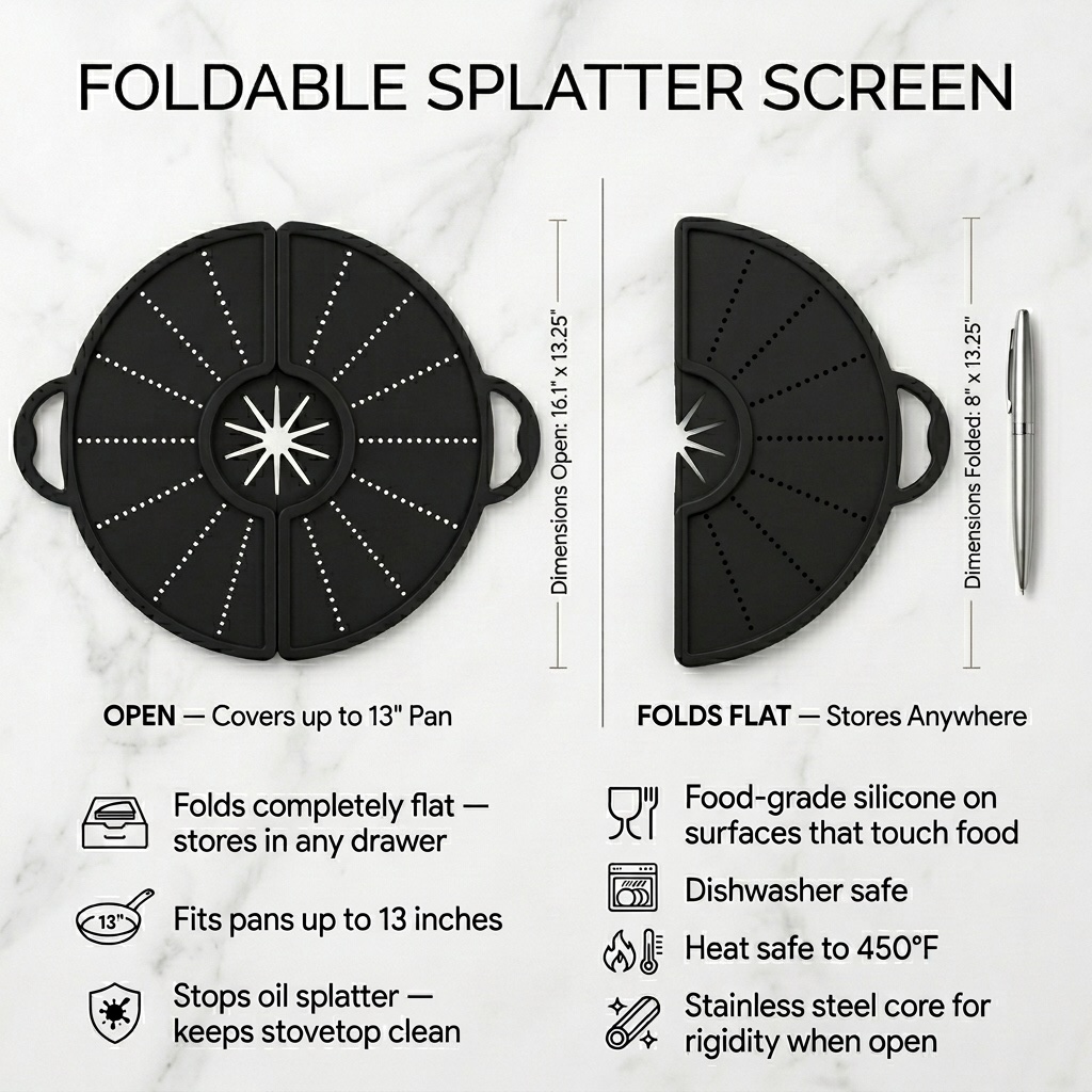 Hearth Foldable Splatter Screen